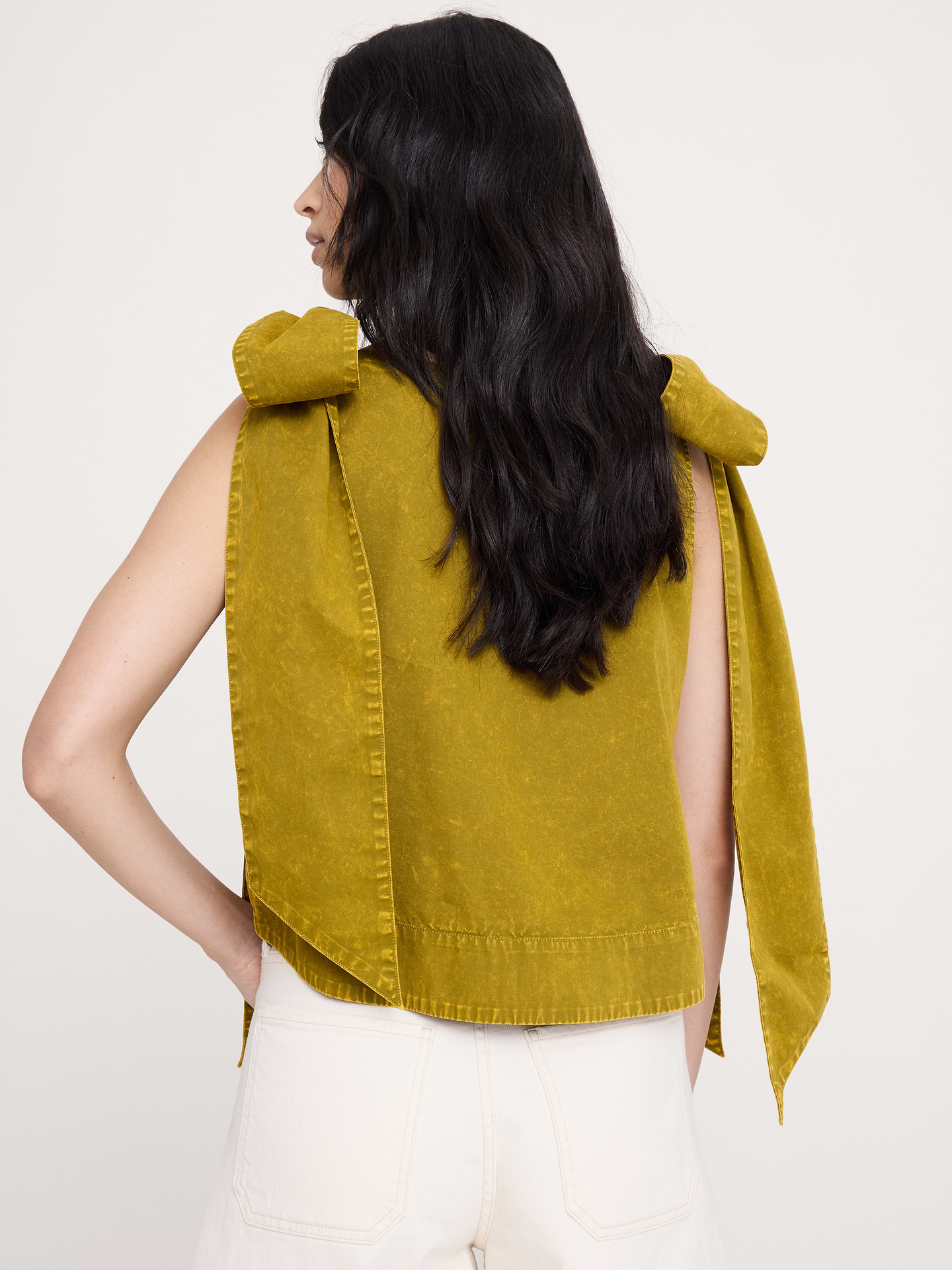 Image number 5 showing, Cotton Bow-Shoulder Top