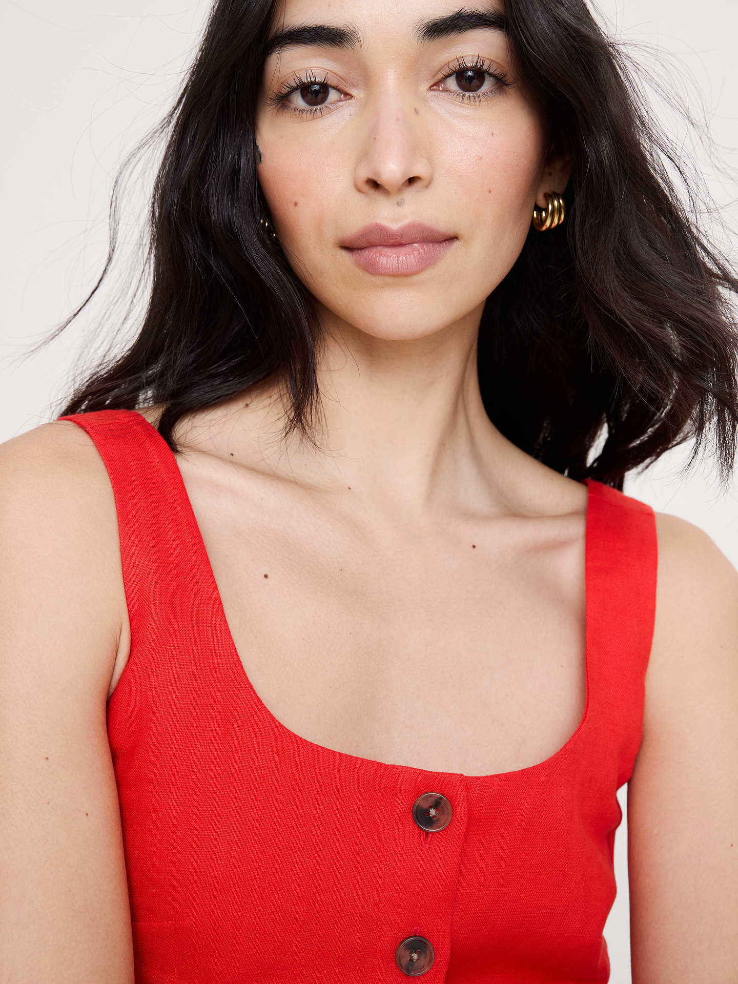 Image number 6 showing, Linen Square-Neck Cropped Tank