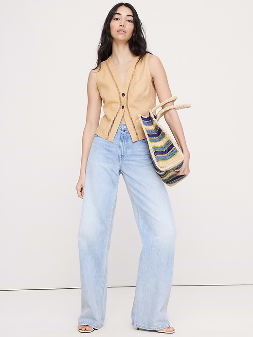 Linen Lace-Trim Vest