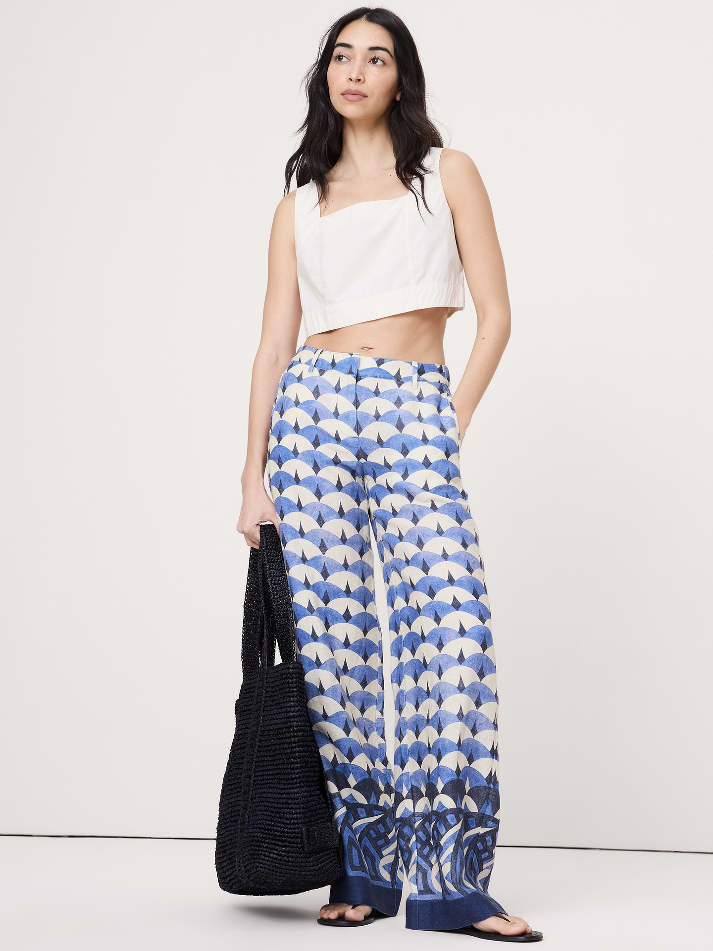 Image number 1 showing, The Everyday Wide-Leg Pant in Linen