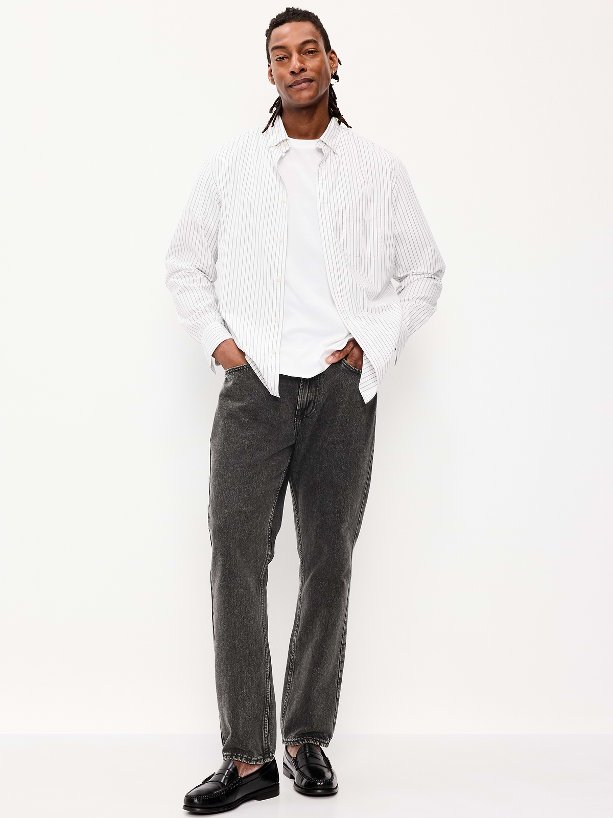 Structured Straight Non-Stretch Jeans