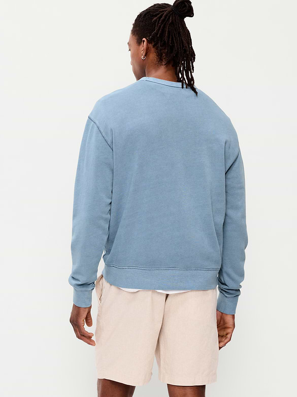 Loose Garment-Washed Crew-Neck Sweatshirt