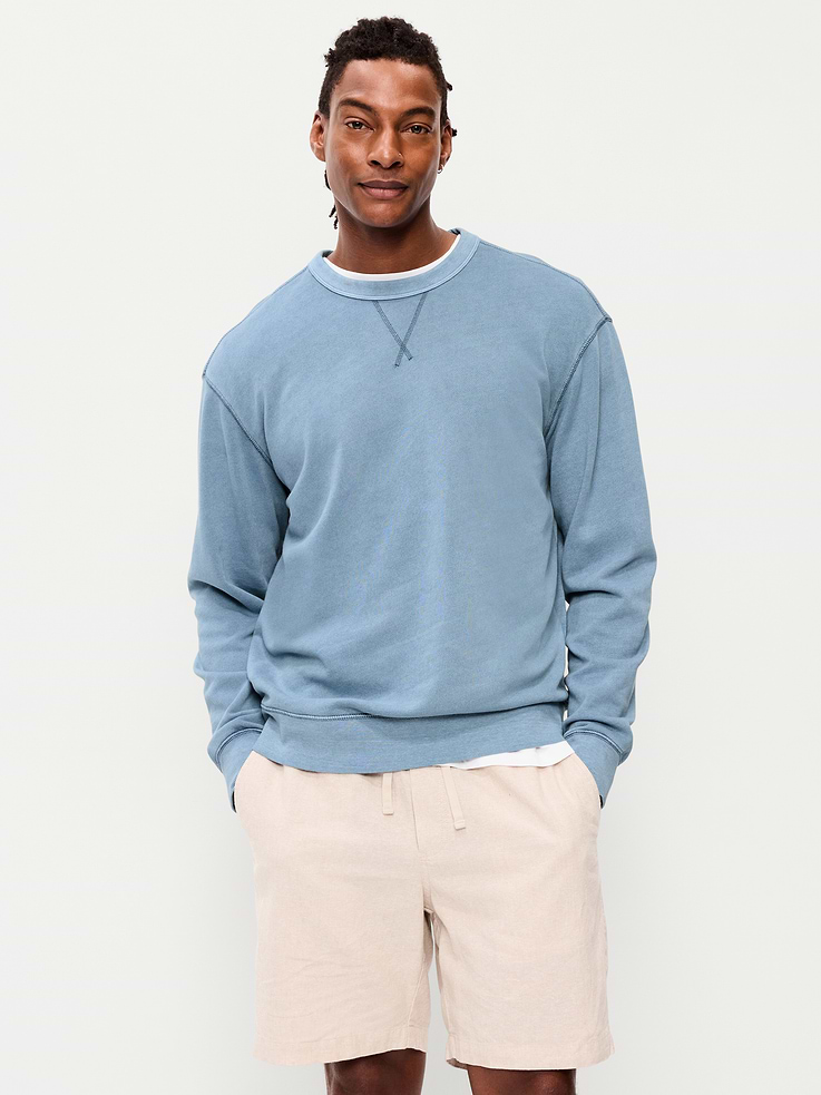Image number 1 showing, Loose Garment-Washed Crew-Neck Sweatshirt