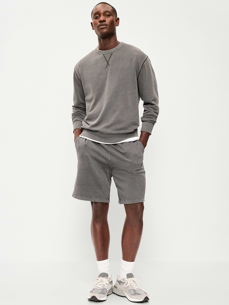 Image number 1 showing, Baggy Garment-Washed Sweat Shorts -- 10-inch inseam