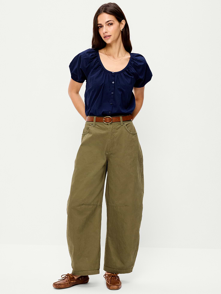 Image number 1 showing, Mid-Rise Barrel Chino Pants