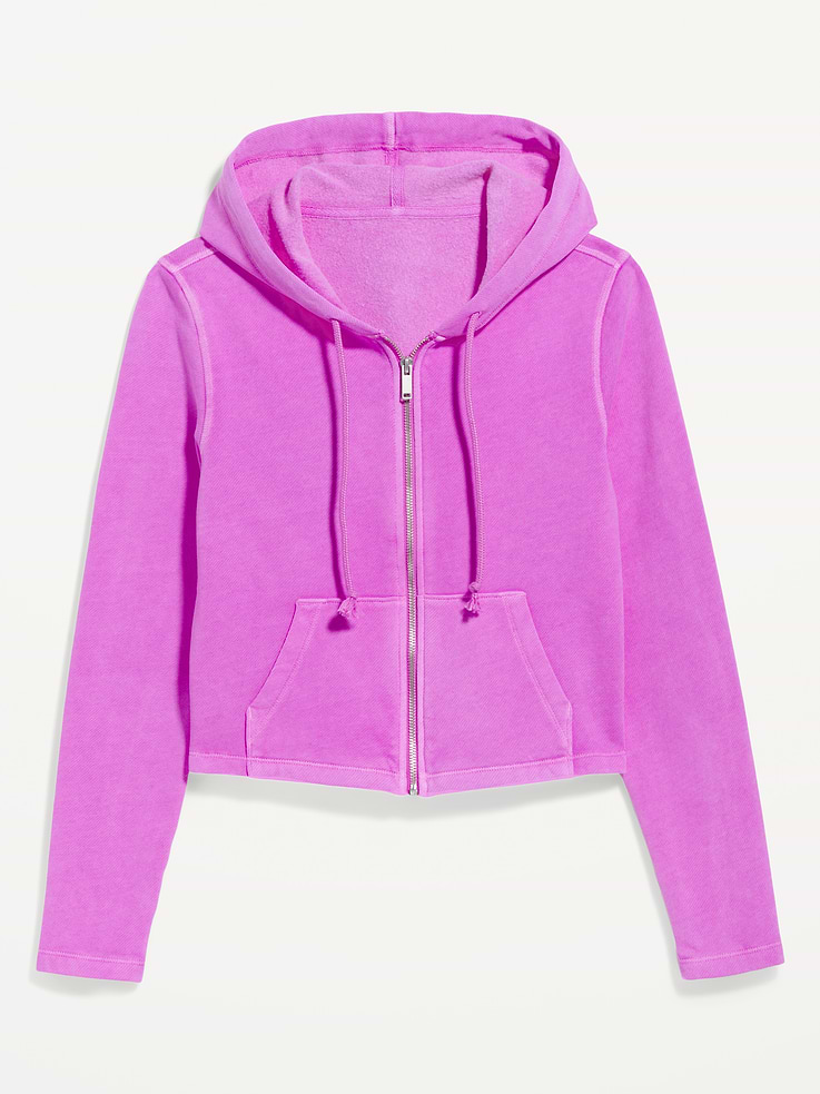 Image number 4 showing, Shrunken Cropped Zip Hoodie Sweatshirt