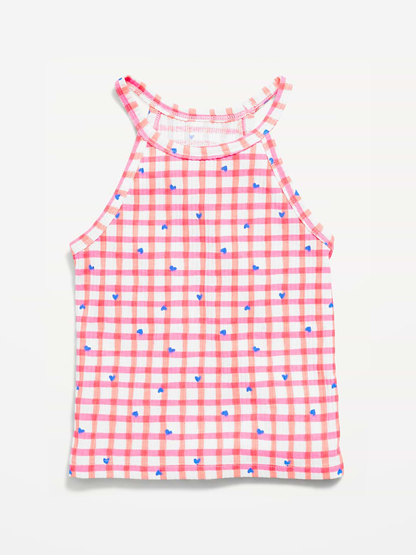 Fitted Ribbed Halter Tank Top for Toddler Girls