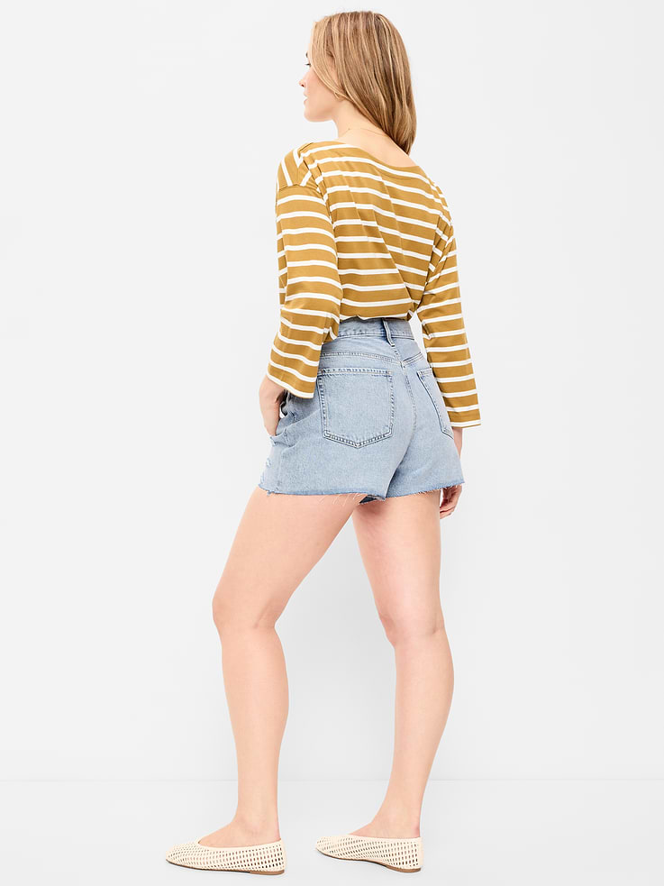 Image number 6 showing, High-Waisted OG Cut-Off Jean Shorts -- 4-inch inseam
