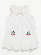L'image numéro 1 présente Robe en tissu gaufré sans manches avec col pour bébé