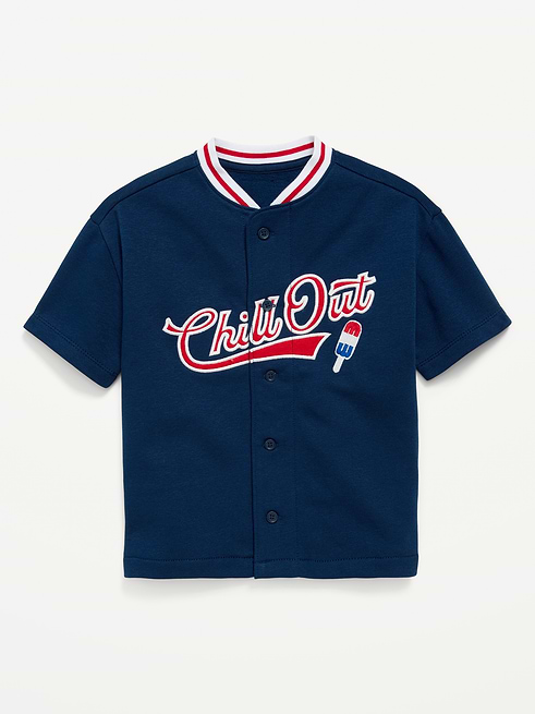 Oversized Oversized Baseball Jersey Sweatshirt for Toddler Boys on clearance at Old Navy — 61% off
