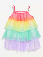 L'image numéro 2 présente Robe d’anniversaire étagée en tulle sans manches pour toute-petite