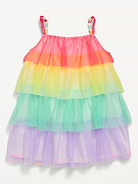 L'image numéro 3 présente Robe d’anniversaire étagée en tulle sans manches pour toute-petite