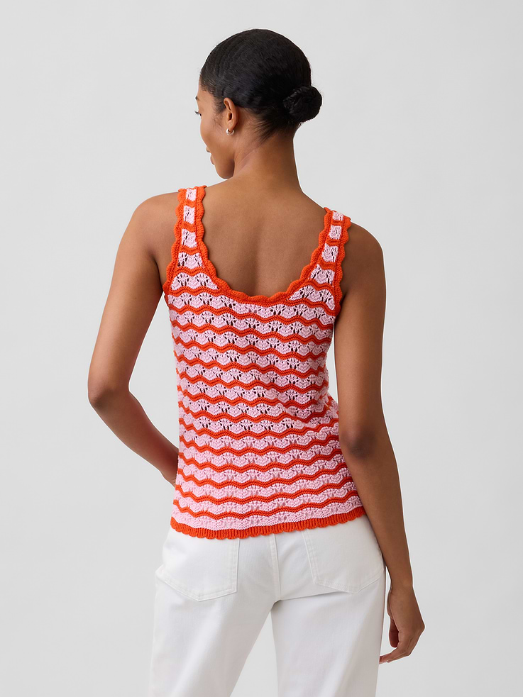 Image 2 of 5, Crochet Scoopneck Tank Top