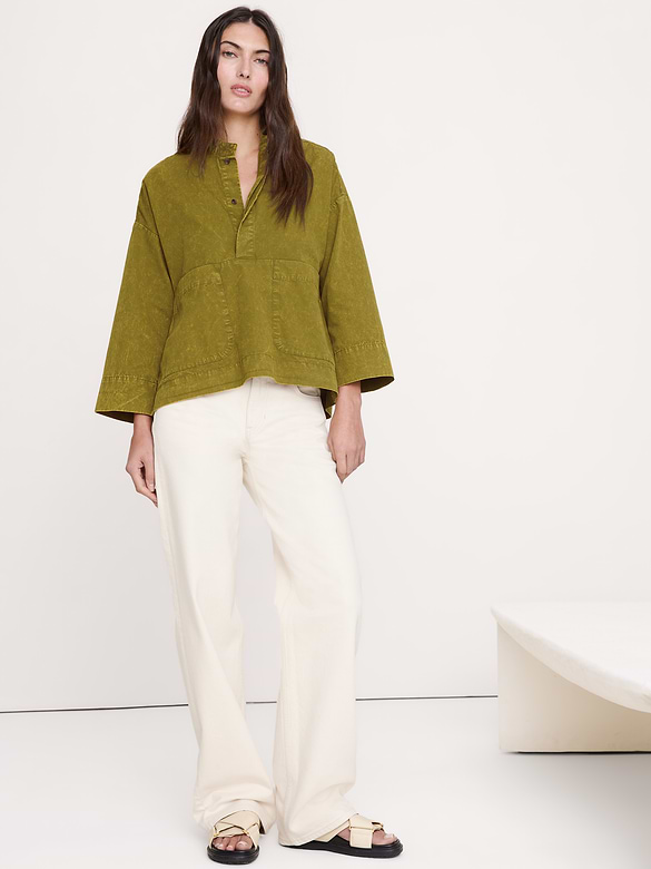 Cotton Popover Top