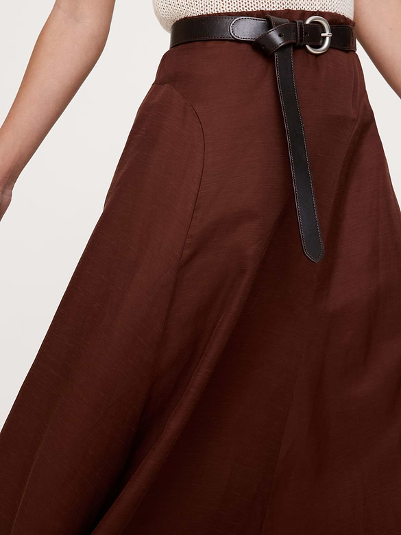 Viscose-Linen Maxi Skirt