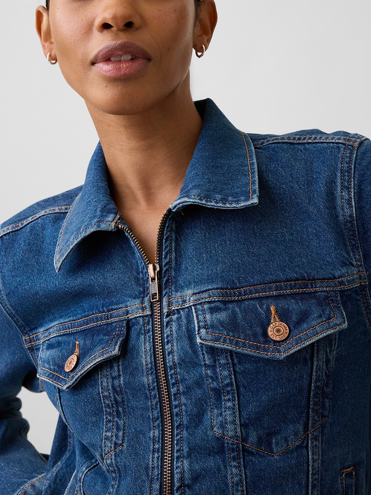 Image number 4 showing, Shrunken Icon Denim Zip Jacket