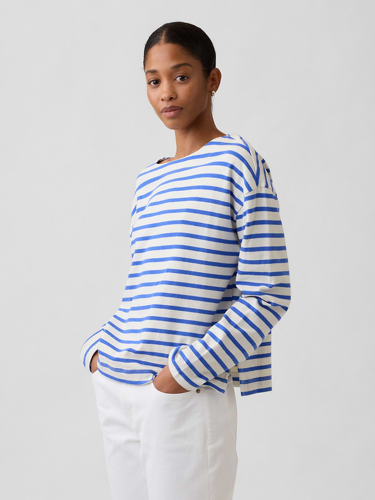 Image number 1 showing, Stripe Boatneck Top