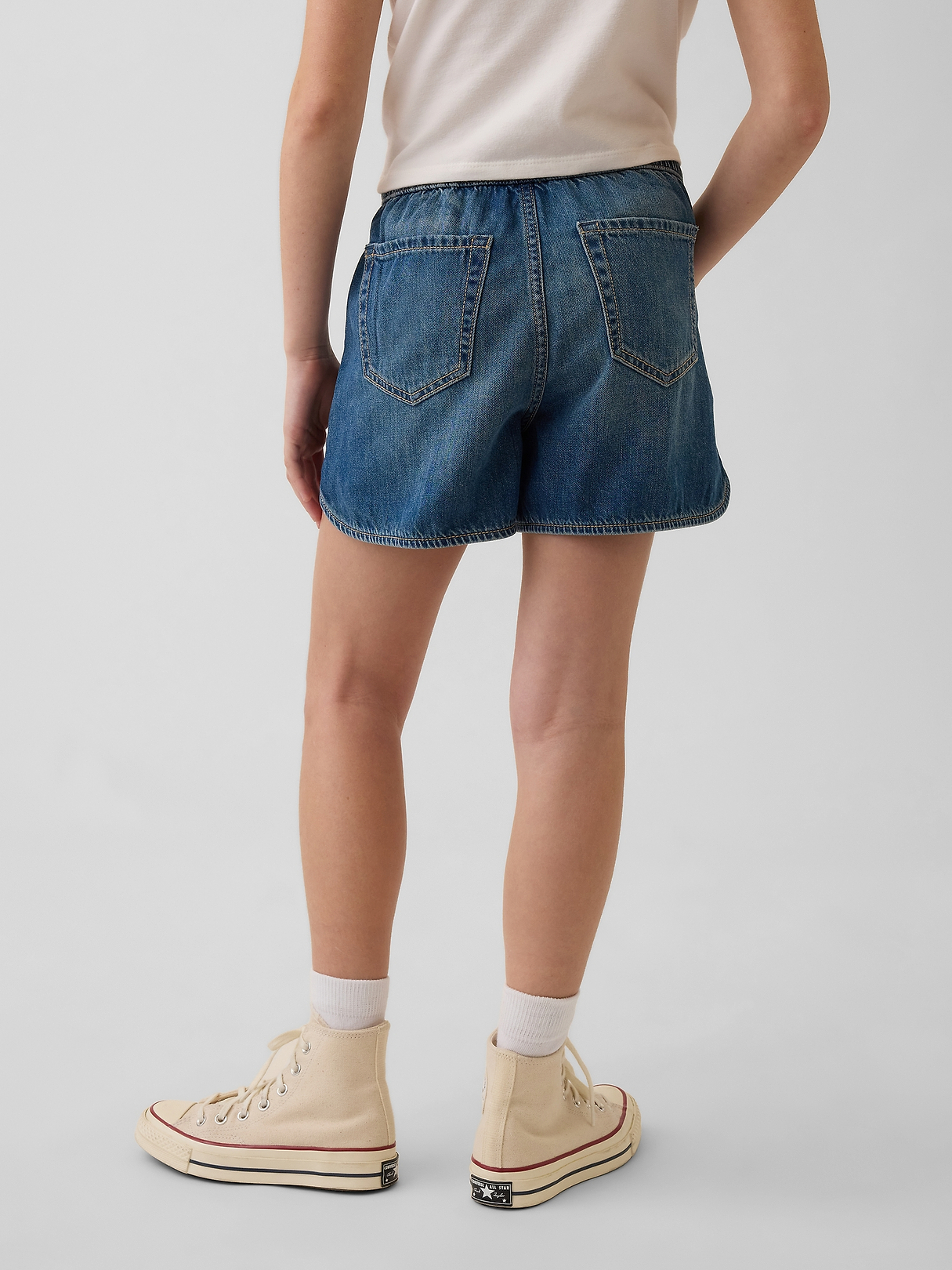 Kids High Rise Denim Easy Dolphin Shorts | Gap