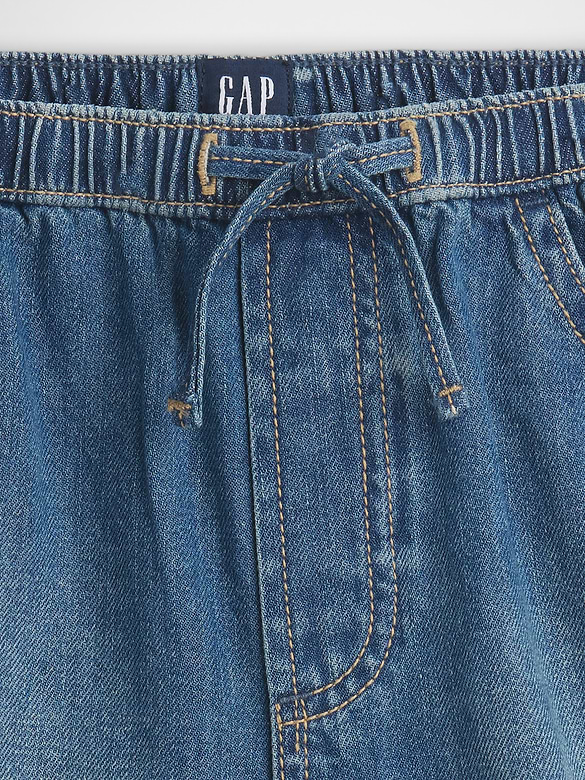 Kids High Rise Denim Easy Dolphin Shorts