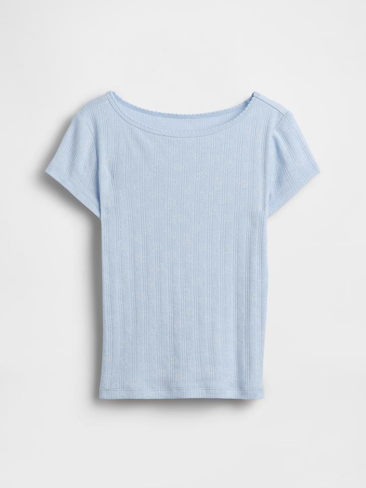 Image number 2 showing, Kids Pointelle Rib Fitted T-Shirt