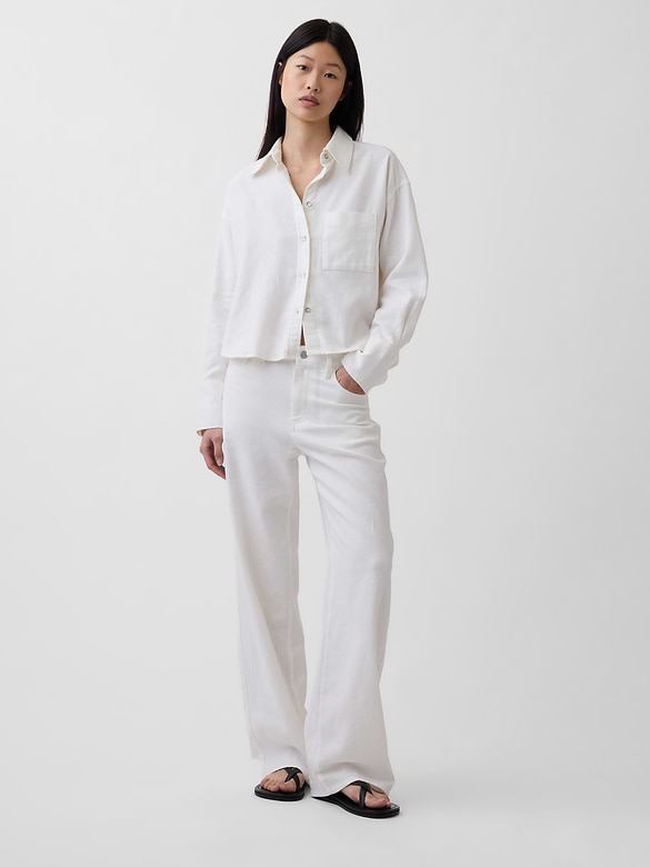 Linen-Cotton Oversized Shirt