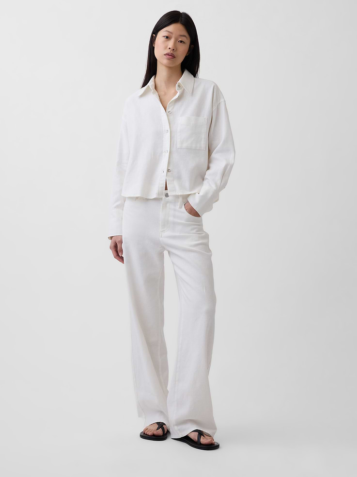 Image number 5 showing, Linen-Cotton Oversized Shirt