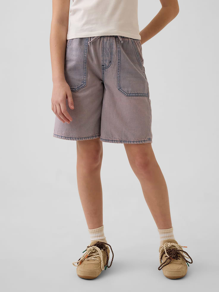Image number 3 showing, Kids Low Rise Easy Longline Denim Shorts