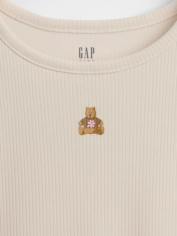 Kids Recycled Rib Brannan Bear PJ Short Set