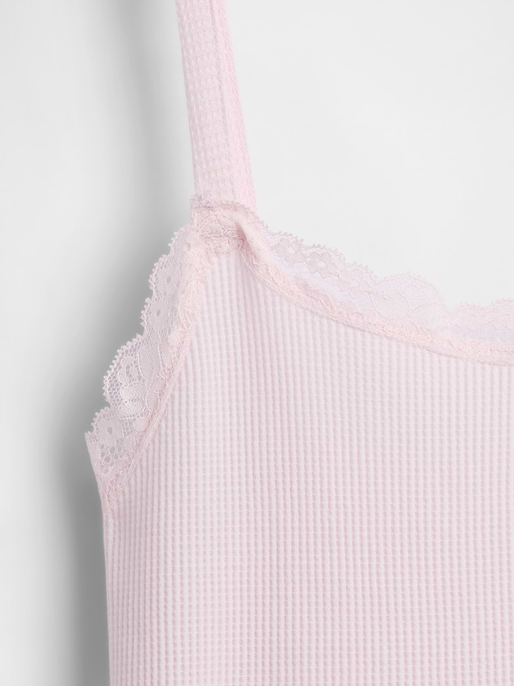 Image number 4 showing, Kids Waffle Lace-Trim Cami