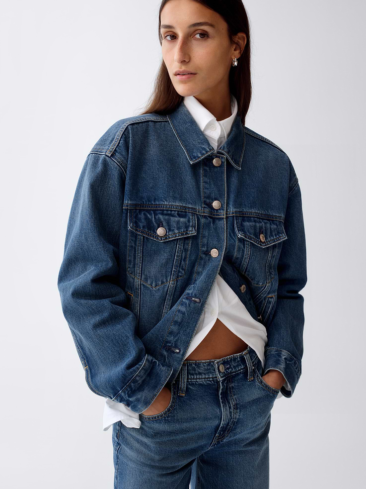 Image 7 de 7, Veste en denim emblématique surdimensionnée