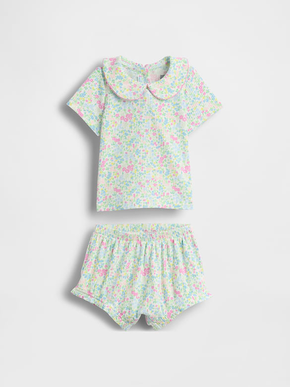 Baby TinyRib Peter Pan Bodysuit Set