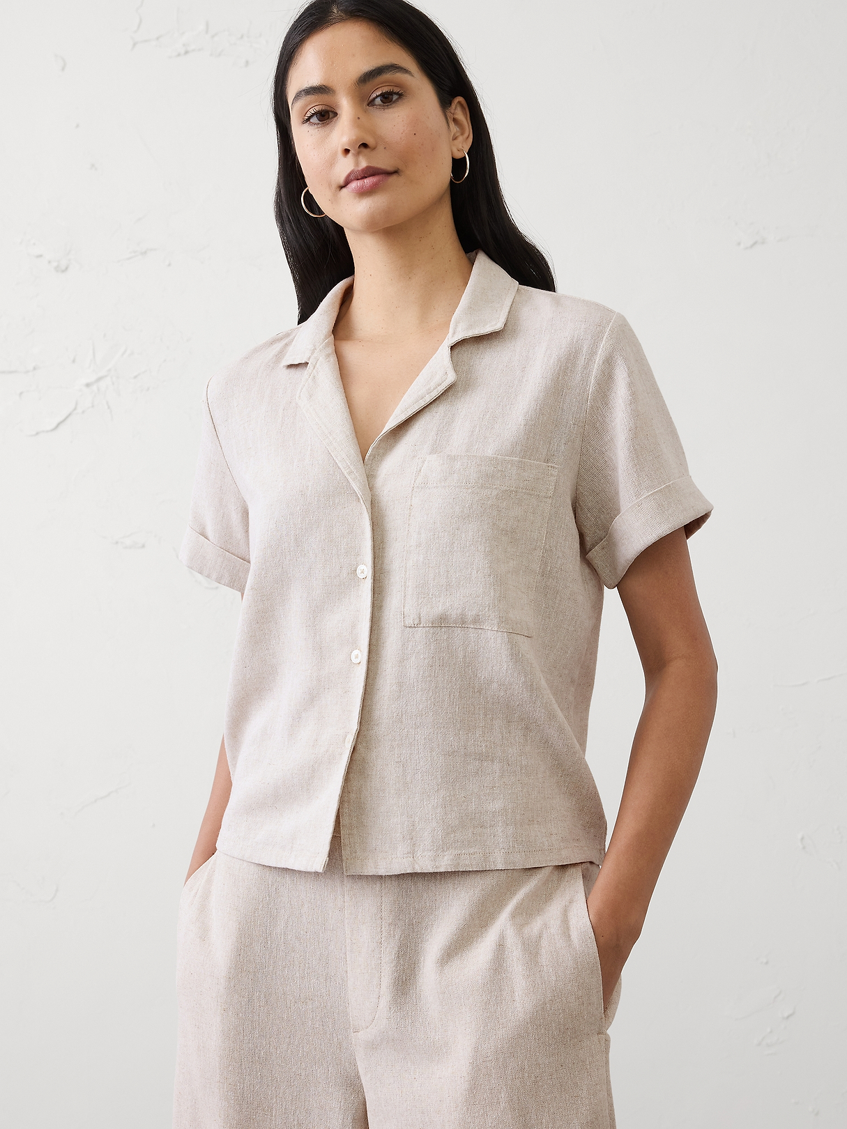 Linen-Blend Shirt | Banana Republic Factory