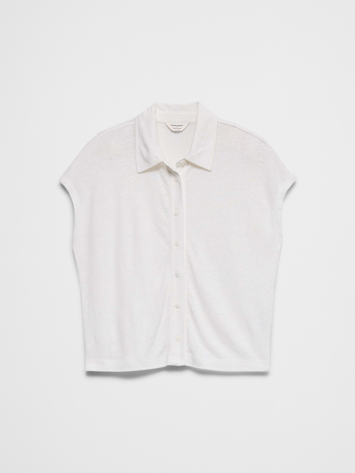 Image number 4 showing, Linen-Blend Collared Top