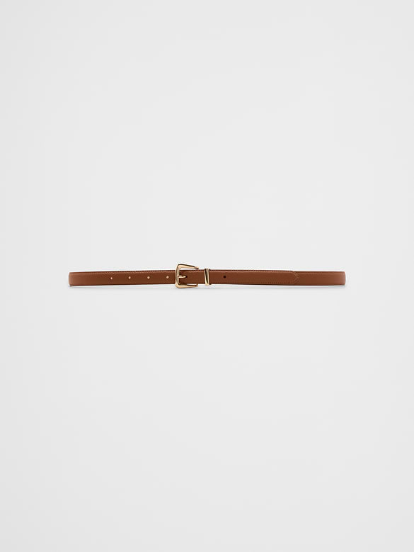 Vegan Leather Pebbled Skinny Belt