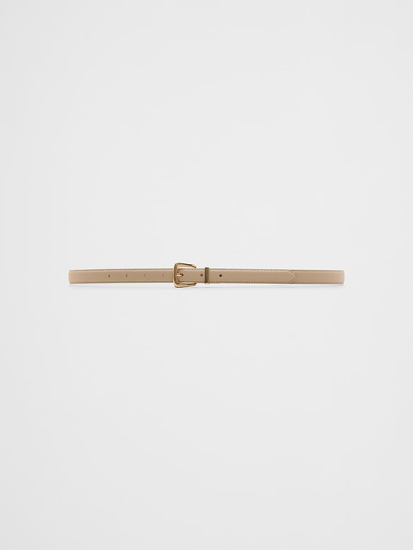 Vegan Leather Pebbled Skinny Belt