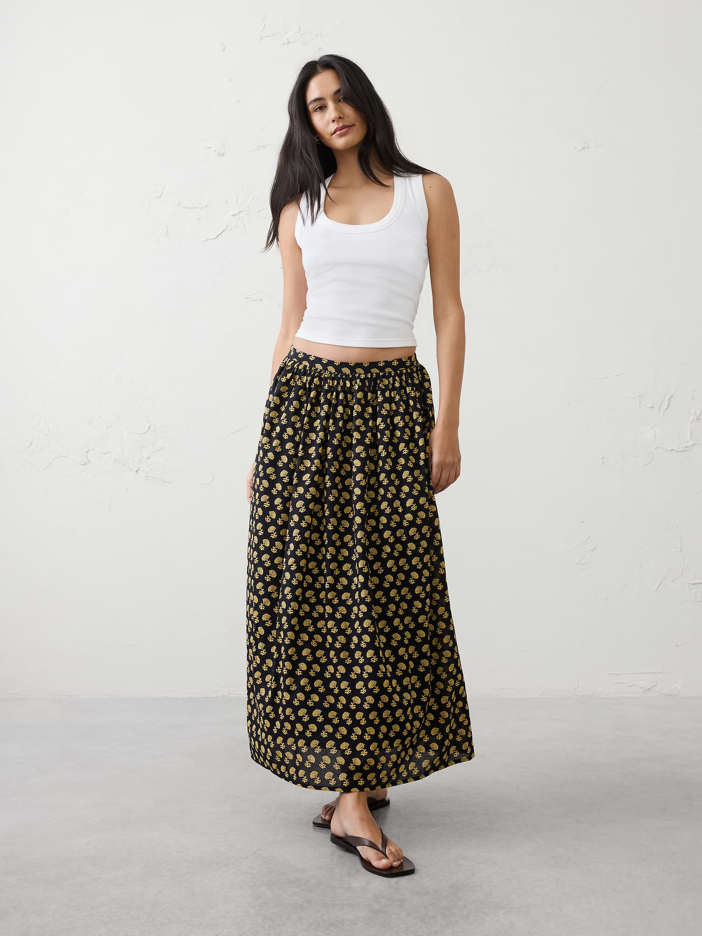 Image number 1 showing, Voile Long Midi Skirt