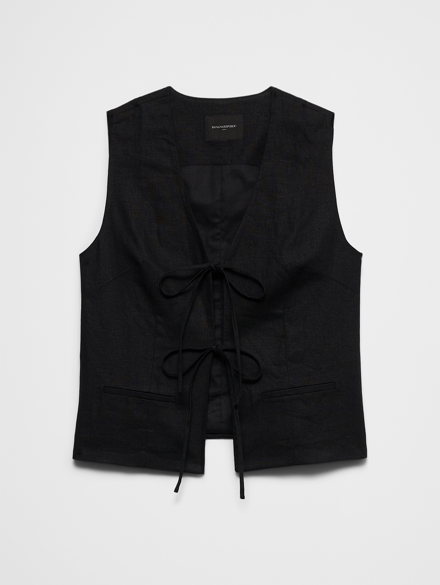 Image number 4 showing, Linen-Blend Tie-Front Vest
