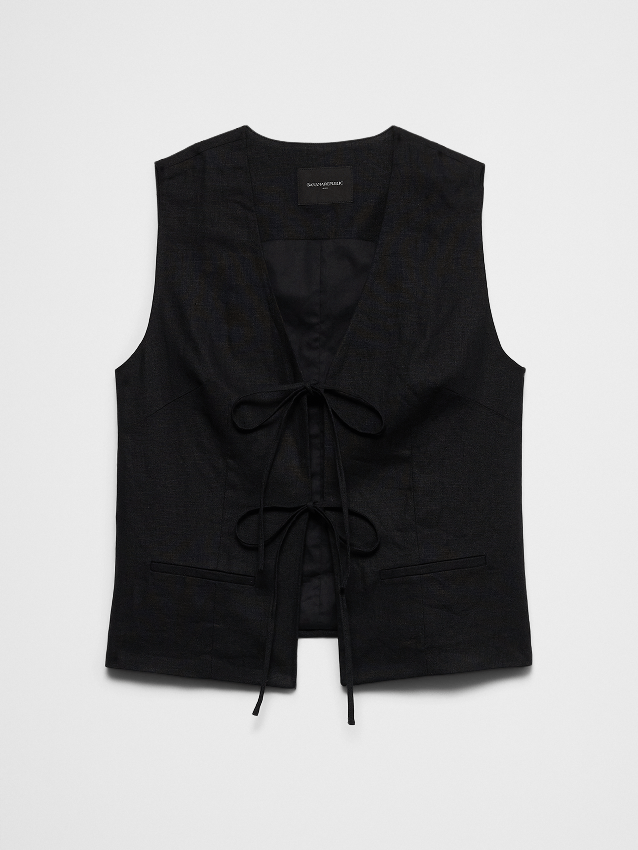 Linen-Blend Tie-Front Vest | Banana Republic Factory