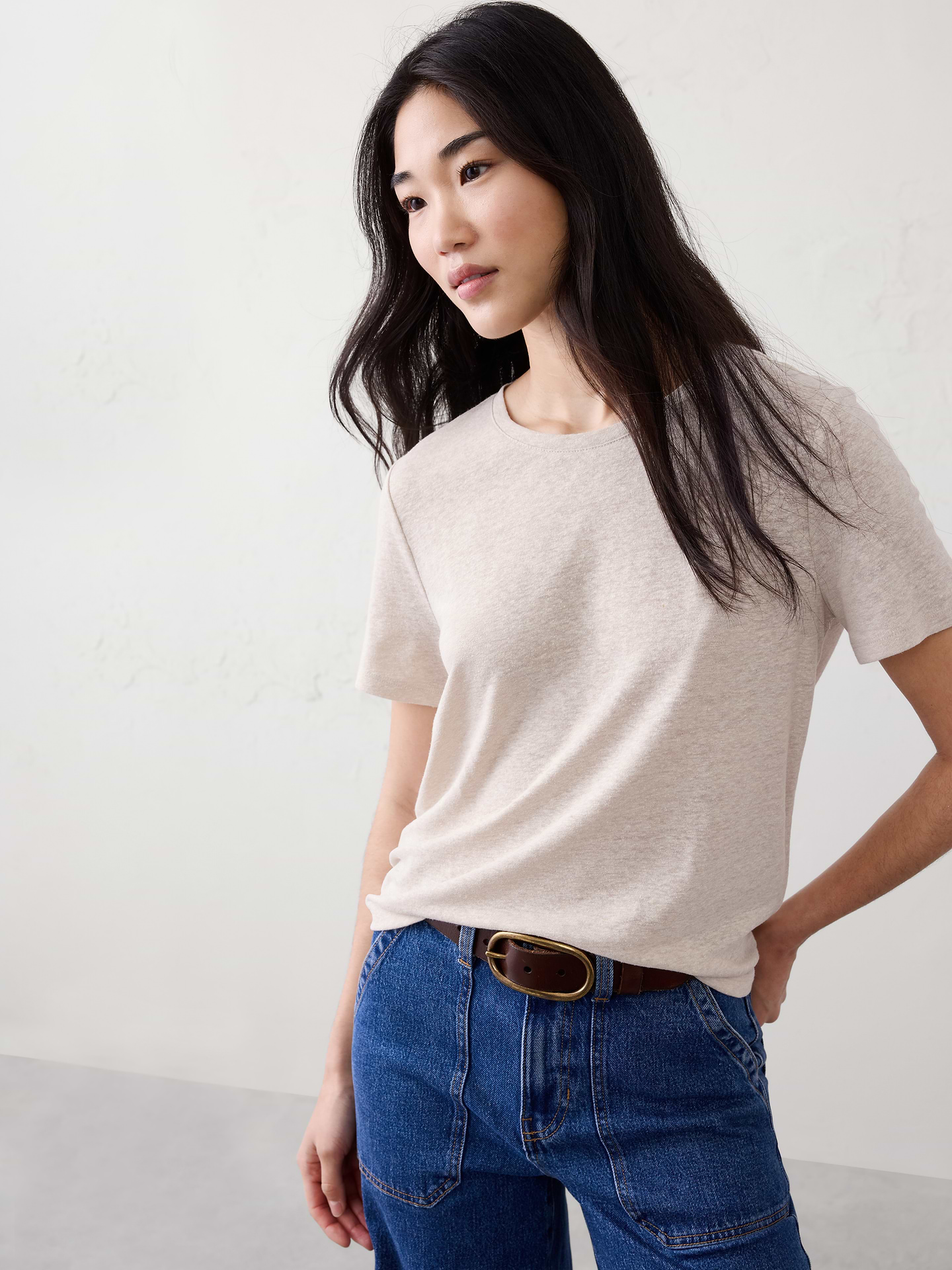 Image number 1 showing, Linen-Blend T-Shirt