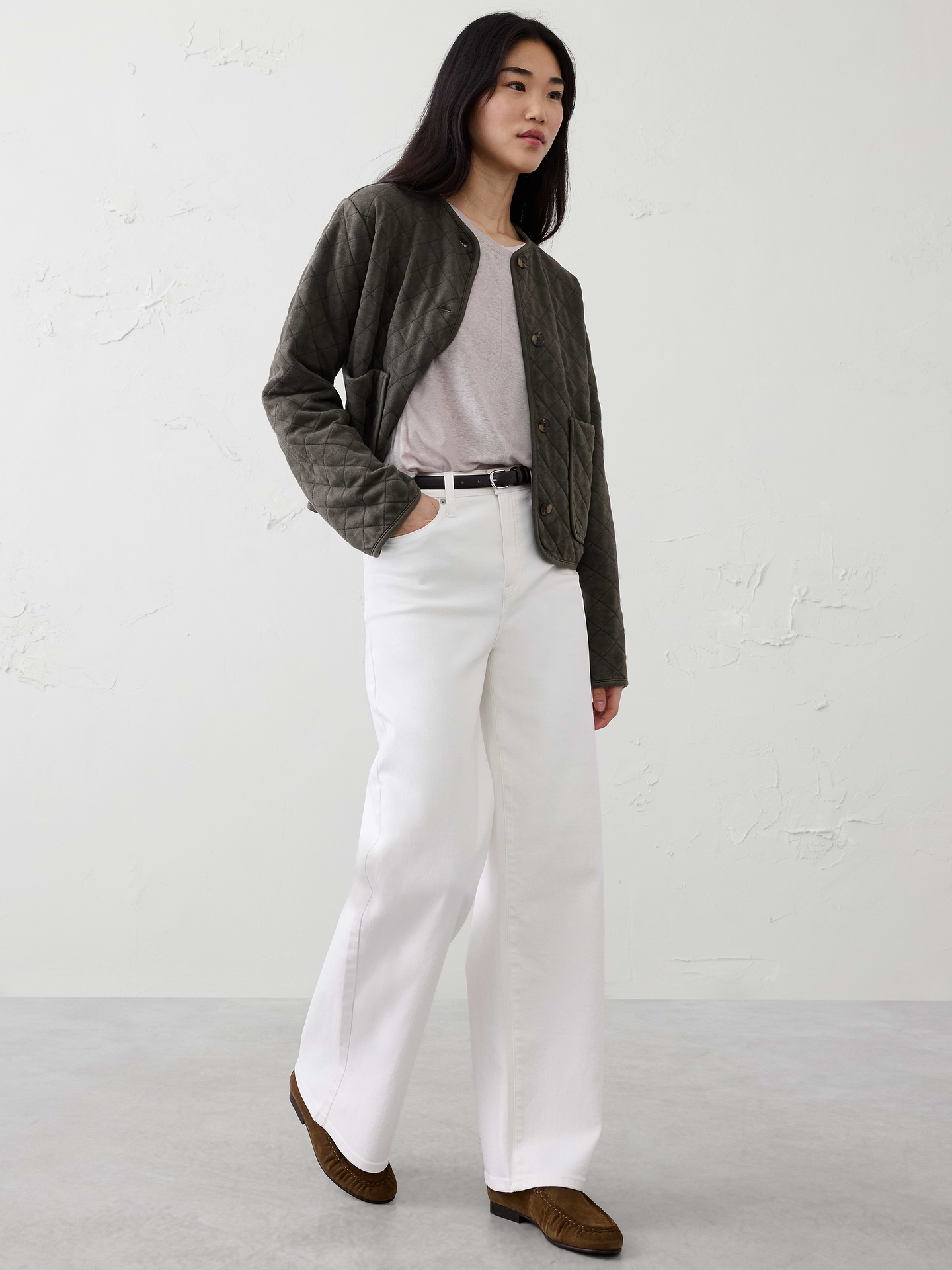 Image number 3 showing, Linen-Blend Dolman-Sleeve T-Shirt