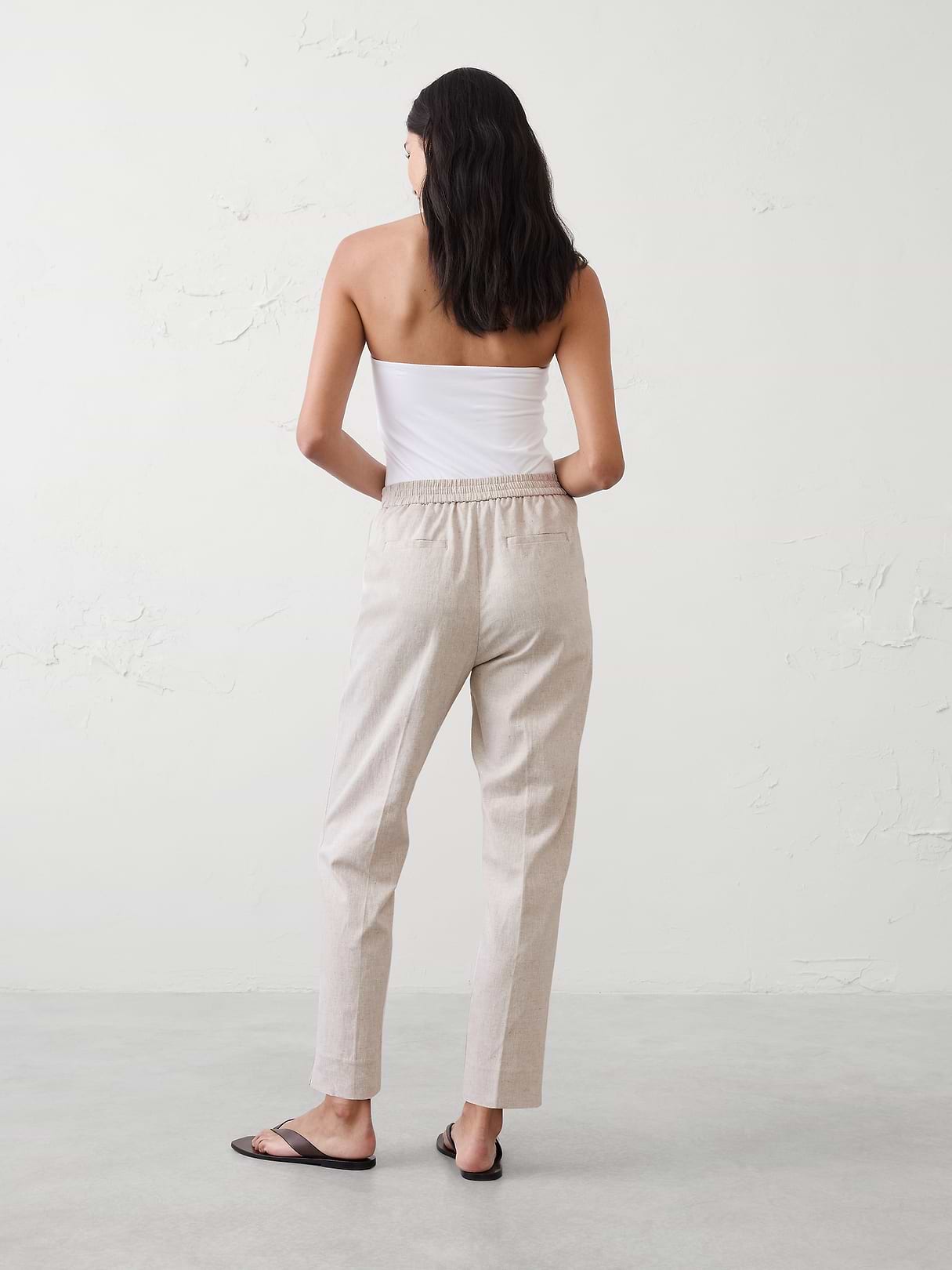 Tapered High-Rise Linen-Blend Pant | Banana Republic Factory