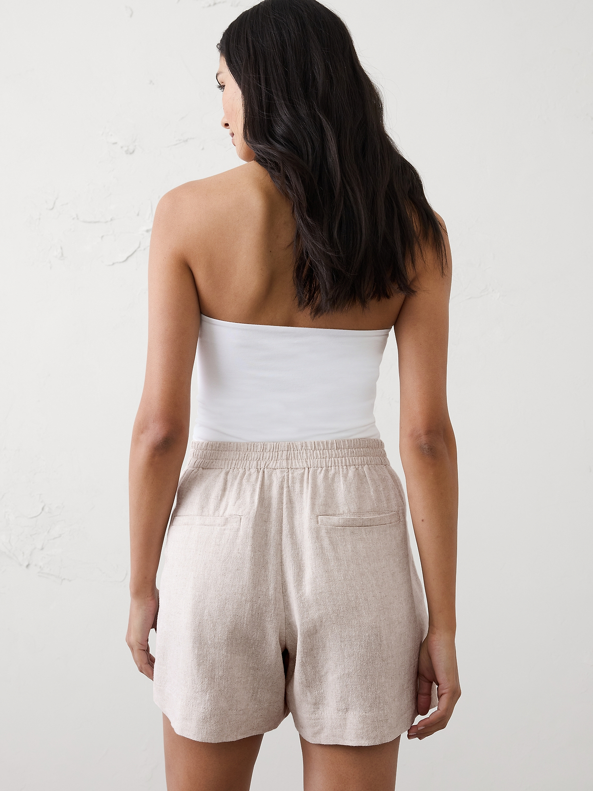 Linen-Blend High-Rise Short | Banana Republic Factory
