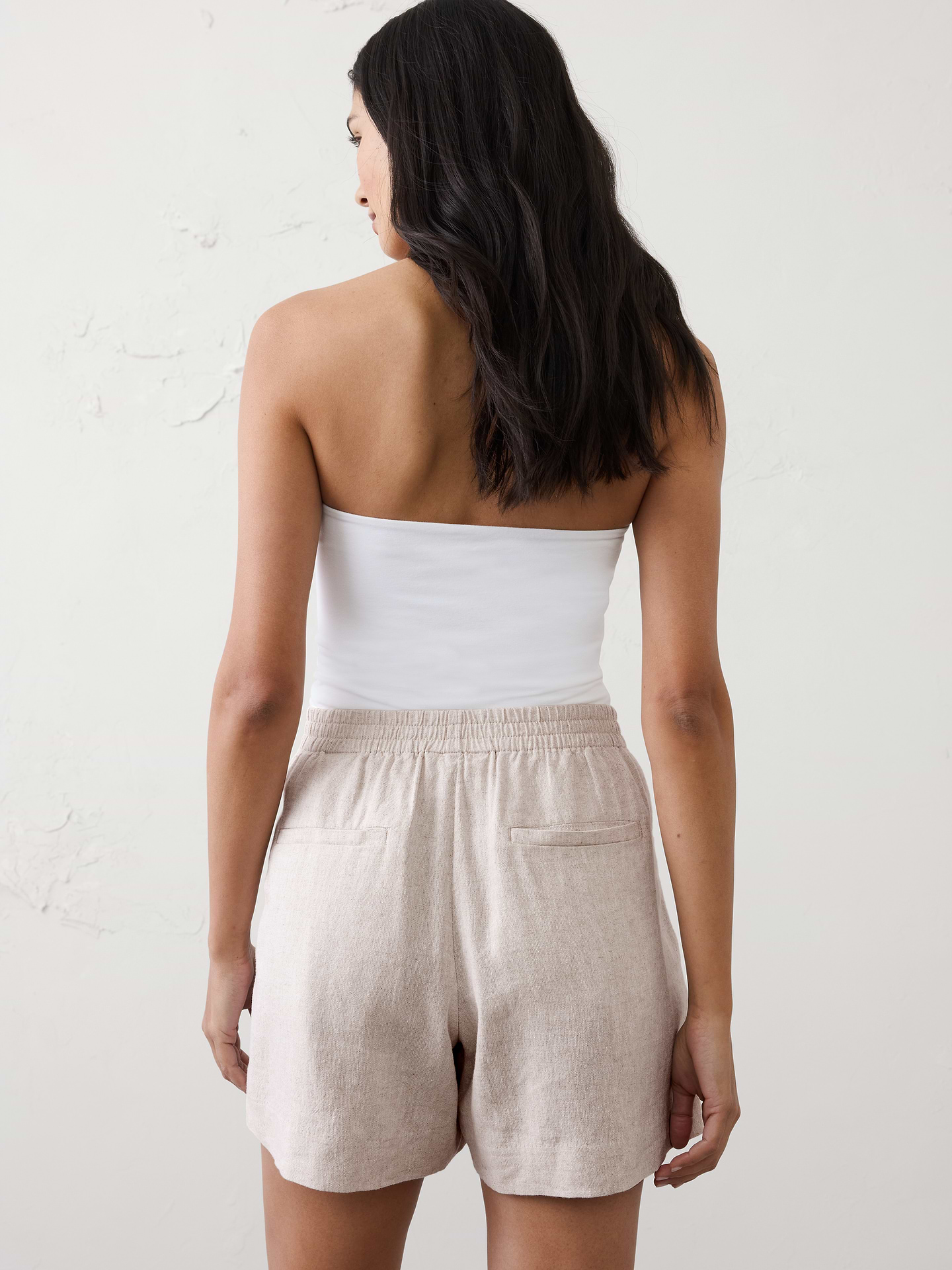 Image number 2 showing, Linen-Blend High-Rise Short