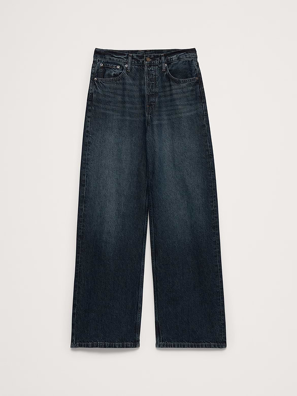 Mid-Rise Baggy-Straight Lightweight Jean