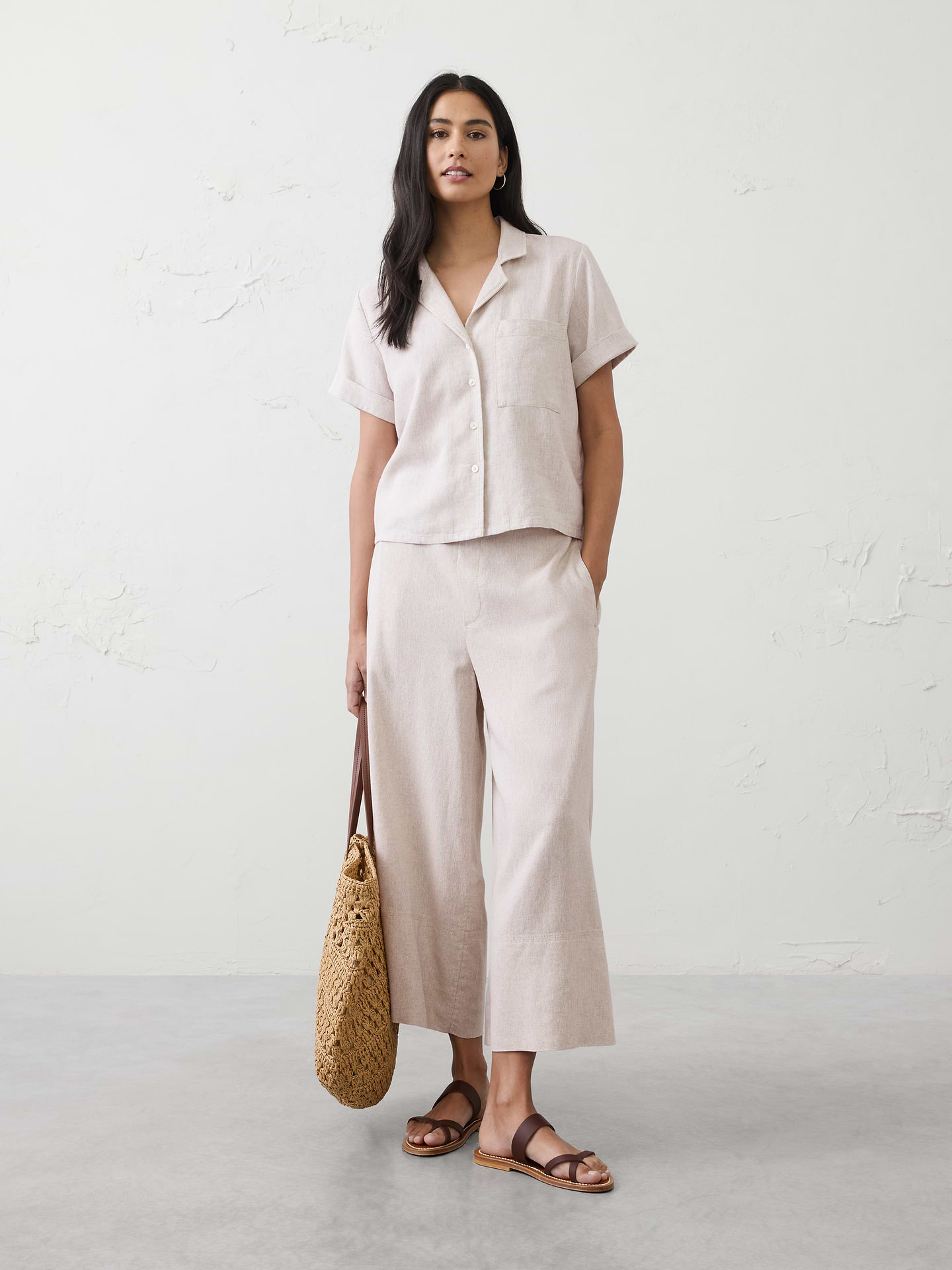 Image number 1 showing, Linen-Blend Shirt