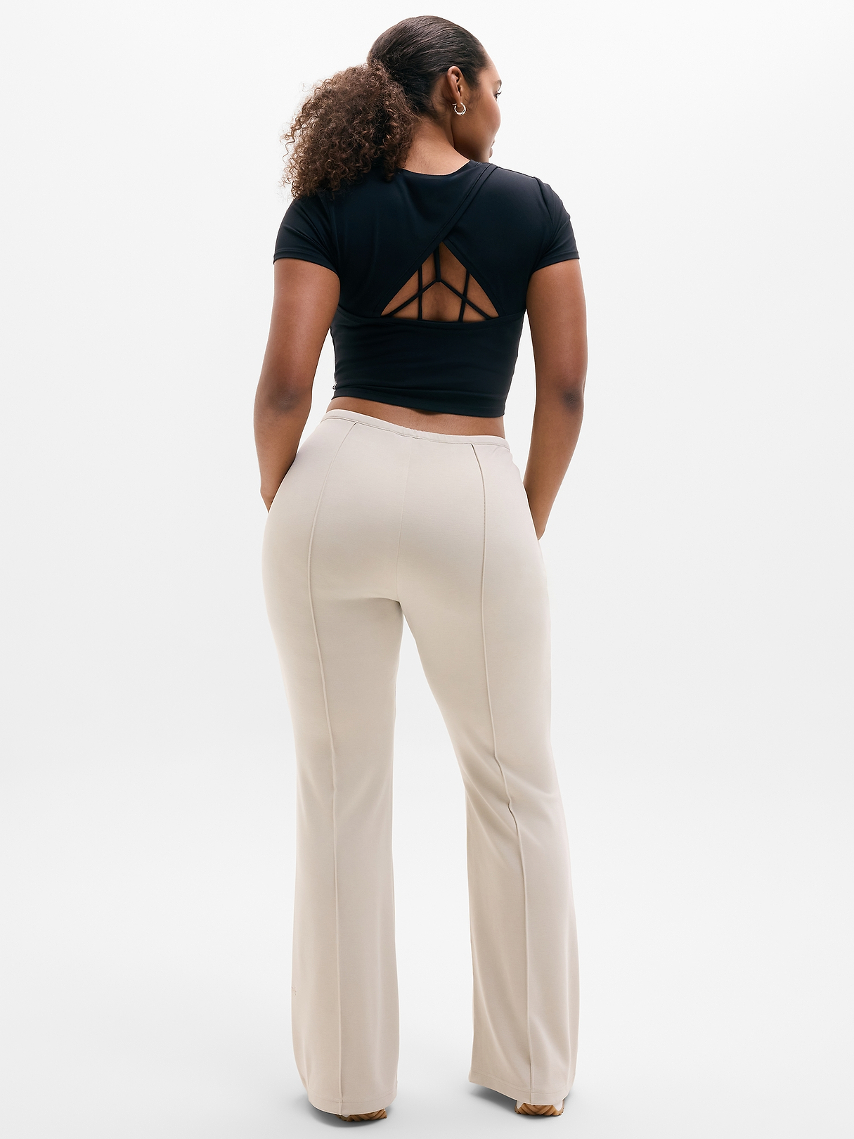 Seasoft Pintuck Mid Rise Flare Pant | Athleta