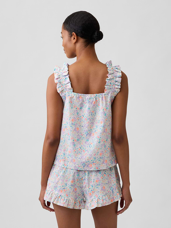 Ruffle Poplin PJ Top