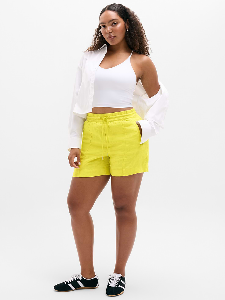 Image 5 of 7, Retreat Linen Mid Rise 4" Short