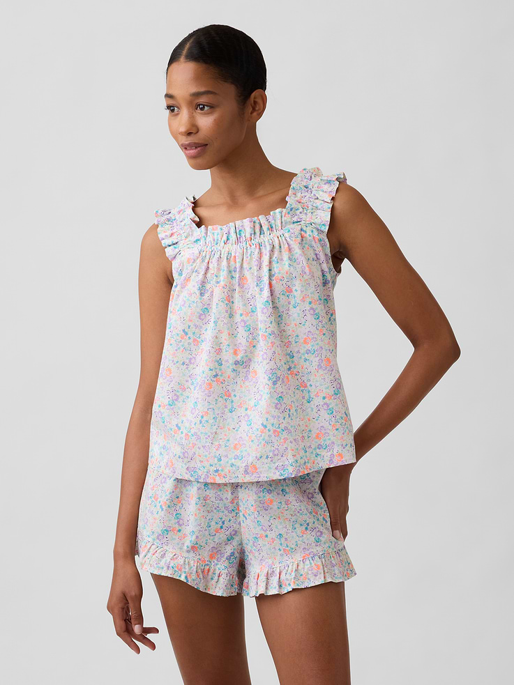 Image number 1 showing, Ruffle Poplin PJ Top