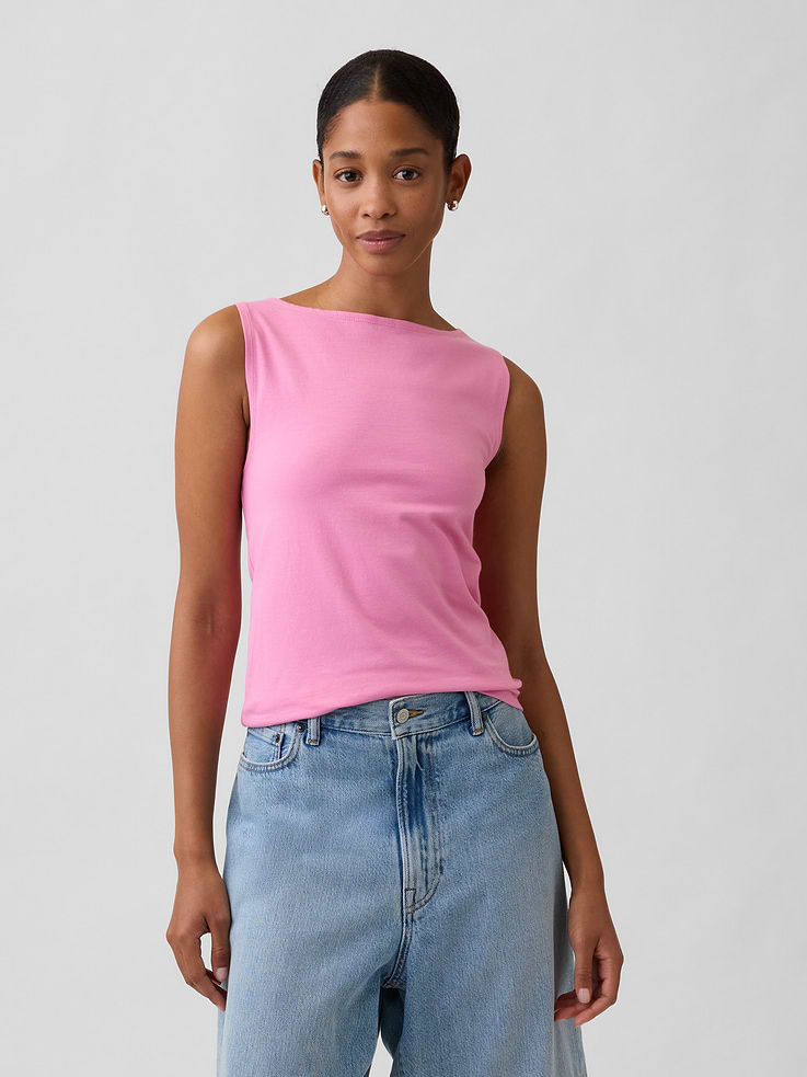 Image number 1 showing, Boatneck Tank Top